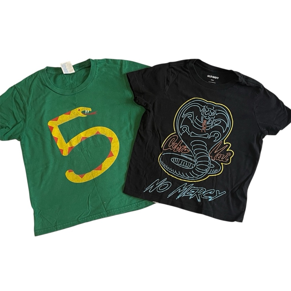5T Snake Theme Old Navy & Amazon Kids Tees - Green and Black